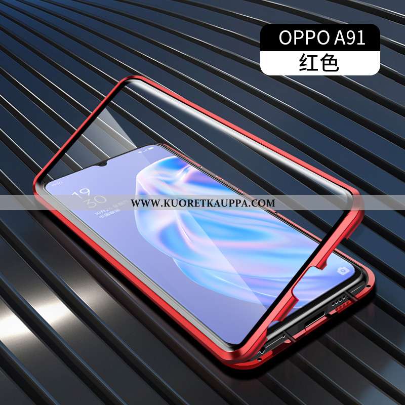 Kuori Oppo A91, Kuoret Oppo A91, Kotelo Oppo A91 Suojaus Lasi Kaksipuolinen Läpinäkyvä Vihreä