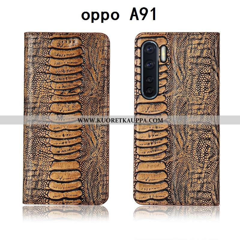 Kuori Oppo A91, Kuoret Oppo A91, Kotelo Oppo A91 Suojaus Nahkakuori Simpukka Nuoret Silikoni Ruskea