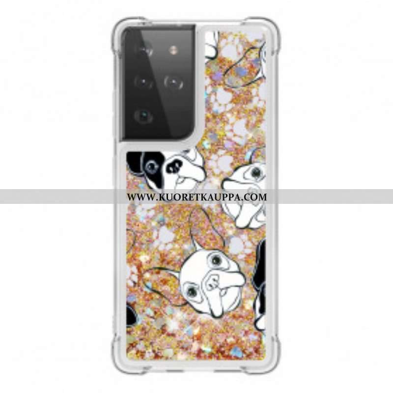 Case Samsung Galaxy S21 Ultra 5G Herra Koiran Paljetteja