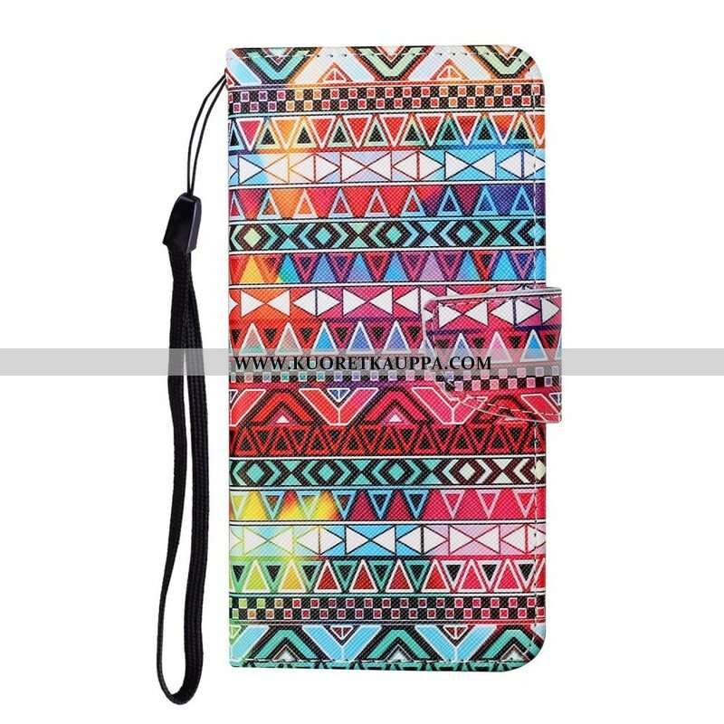 Kotelot Samsung Galaxy S21 FE Patchwork Kaulanauhalla