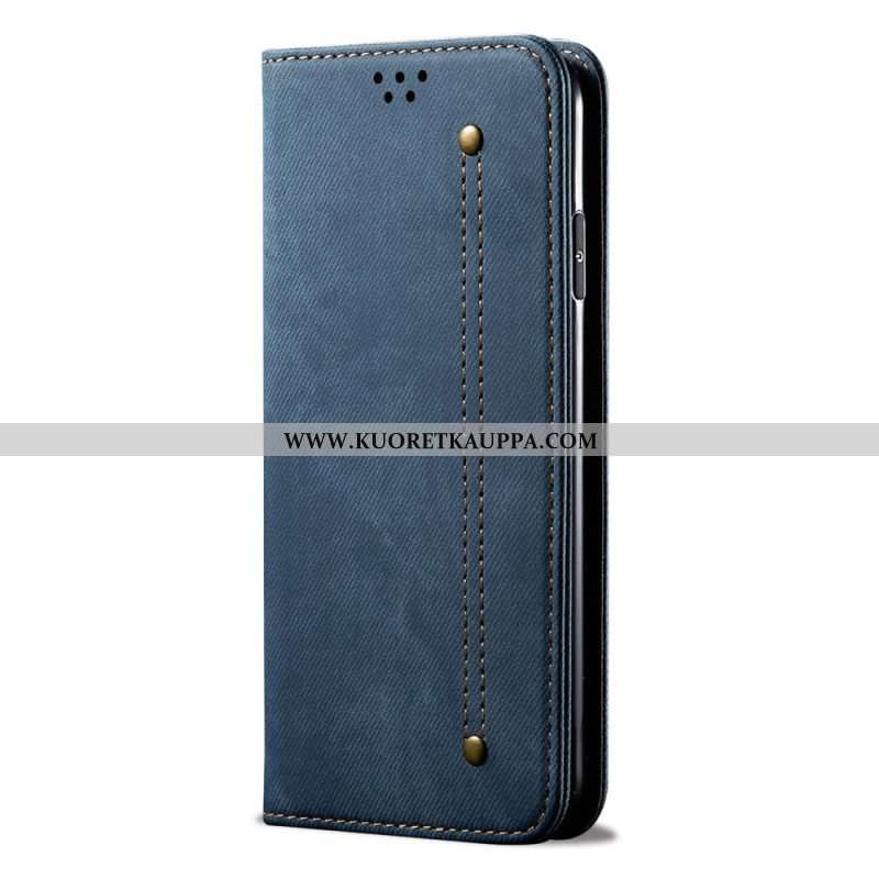 Puhelinkuoret Samsung Galaxy A14 / A14 5G Kotelot Flip Denim Kangas