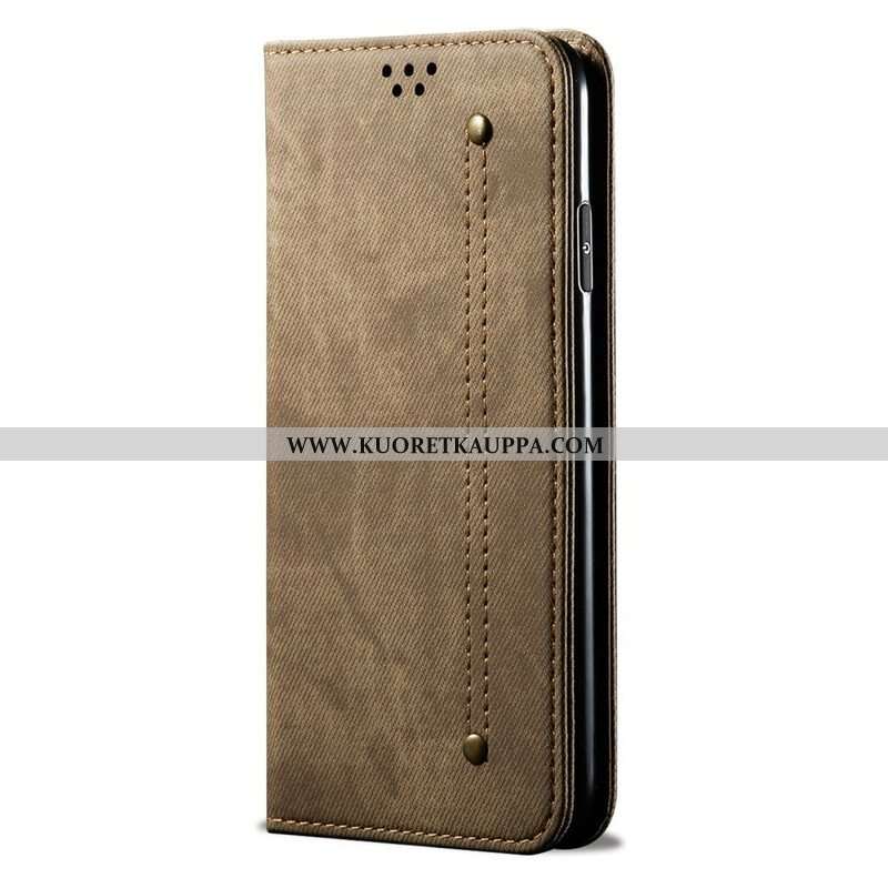 Puhelinkuoret Samsung Galaxy S21 5G Kotelot Flip Denim Kangas