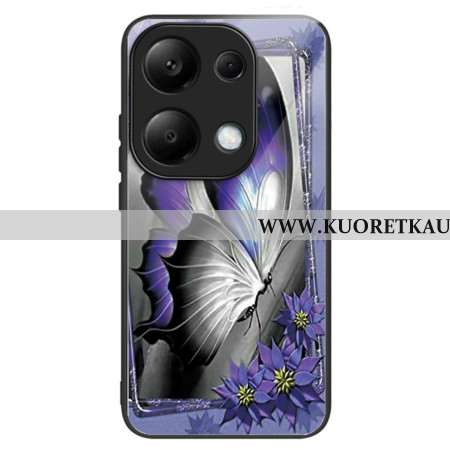 Case Xiaomi Redmi Note 13 Pro 4g Puhelinkuoret Purple Butterfly Tempered Glass