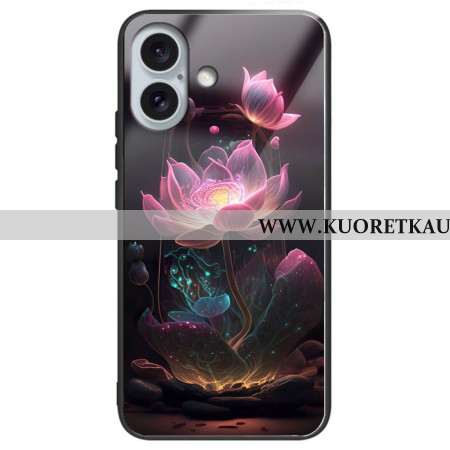 Case iPhone 16 Plus Puhelinkuoret Karkaistu Lotus Rose -lasi