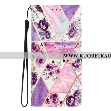 Kotelot Samsung Galaxy A55 5g Violetti Marmori Hihnalla