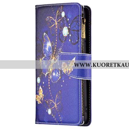 Kotelot Xiaomi Redmi Note 13 Pro 4g Purple Butterflies -lompakko Hihnalla