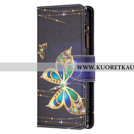 Kotelot Xiaomi Redmi Note 13 Pro 4g Strass Butterfly -lompakko Hihnalla Suojakuori