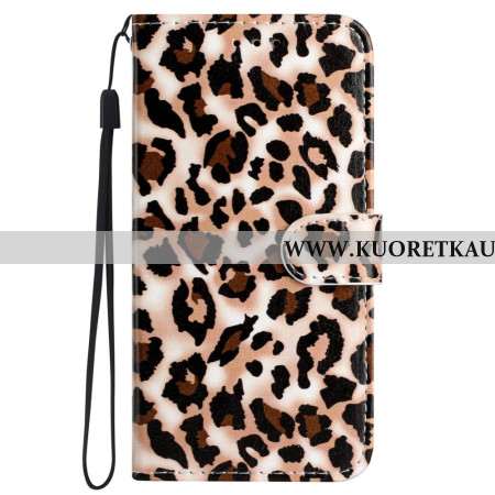 Kotelot iPhone 16 Leopardikuvio Hihnalla