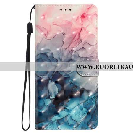 Kuoret Samsung Galaxy S24 Plus 5g Pinkkisininen Marmori Hihnalla