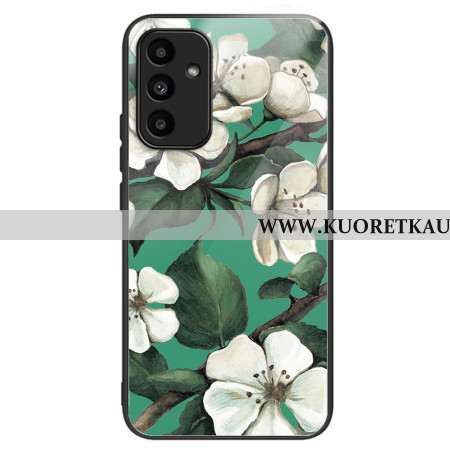 Kuori Samsung Galaxy A15 5g Karkaistu Lasi Valkoiset Kukat