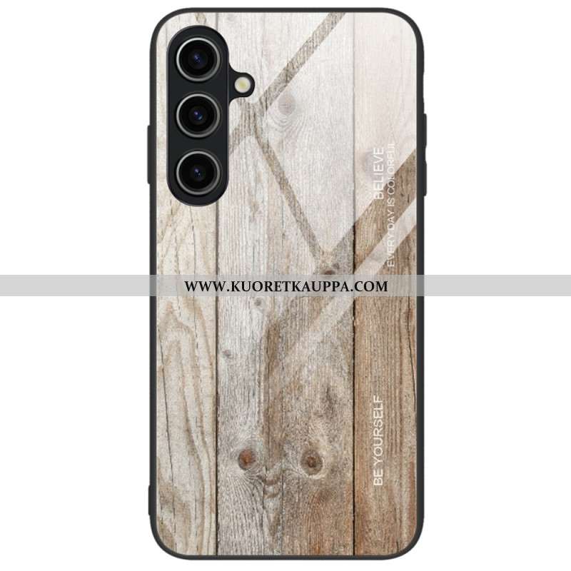 Kuori Samsung Galaxy A15 5g Tempered Glass Wood Design Suojakuori