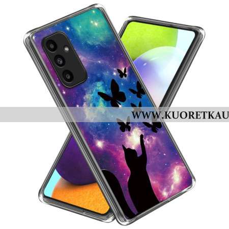 Kuori Samsung Galaxy A15 Kissa Ja Perhosia