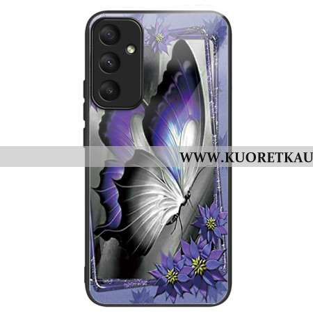 Kuori Samsung Galaxy A55 5g Purple Butterfly Tempered Glass