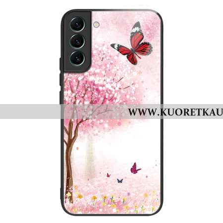 Kuori Samsung Galaxy S24 5g Tempered Glass Cherry Blossoms