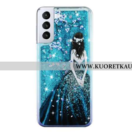 Kuori Samsung Galaxy S24 Plus 5g Blue Girl Glitter Liquid