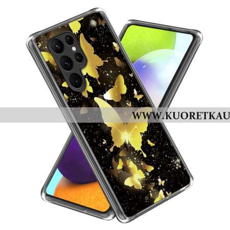 Kuori Samsung Galaxy S24 Ultra 5g Kultaisia Perhosia Suojakuori