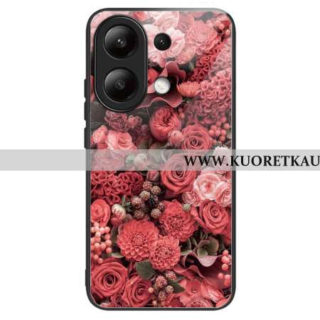 Kuori Xiaomi Redmi Note 13 4g Karkaistu Lasi Punaiset Kukat