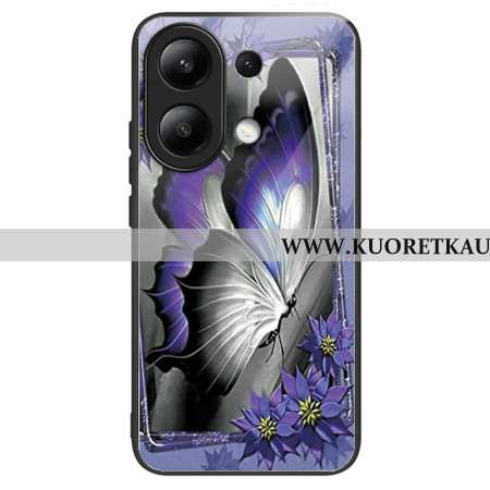 Kuori Xiaomi Redmi Note 13 4g Purple Butterfly Tempered Glass