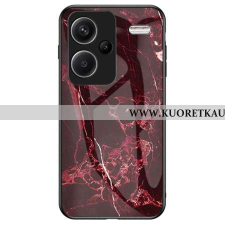 Kuori Xiaomi Redmi Note 13 Pro Plus 5g Punaista Marmoria Karkaistua Lasia