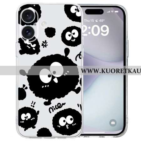 Kuori iPhone 16 Läpinäkyvä Reuna Musta Briketti