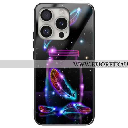 Kuori iPhone 16 Pro Max Karkaistu Lasi Fluoresoiva Höyhen Suojakuori