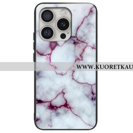 Kuori iPhone 16 Pro Max Purppuraa Marmoria Karkaistua Lasia