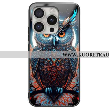 Kuori iPhone 16 Pro Max Tempered Glass Owl Print