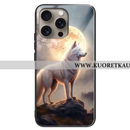 Kuori iPhone 16 Pro Moonlight Wolf Karkaistu Lasi