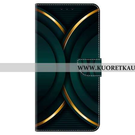 Nahkakotelo Oppo A98 5g Kultainen Ääriviiva