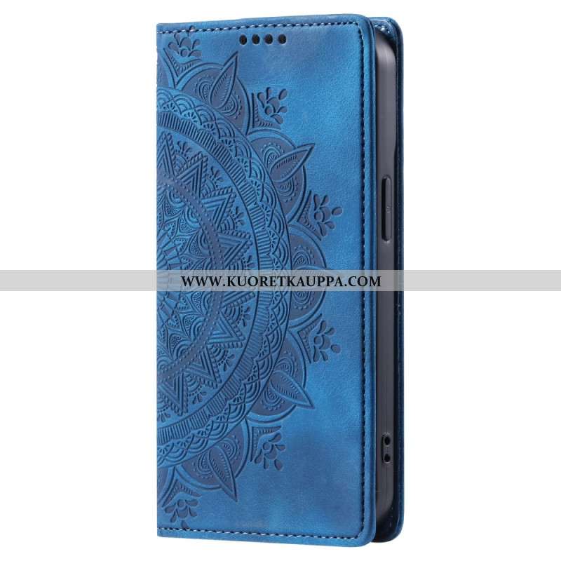 Nahkakotelo Samsung Galaxy A16 5g Suede Effect Mandala Pattern Suojakuori