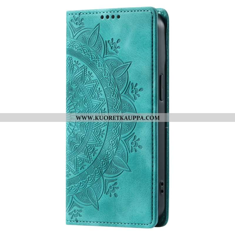 Nahkakotelo Samsung Galaxy A16 5g Suede Effect Mandala Pattern Suojakuori