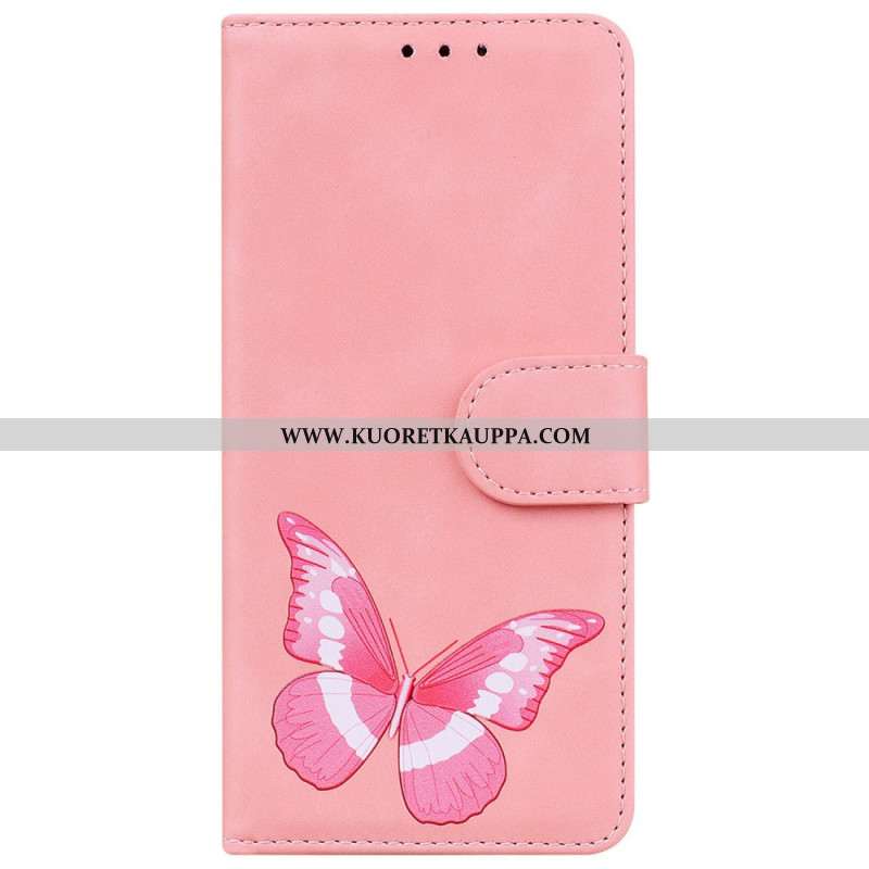 Nahkakotelo Xiaomi 14t Pro Butterfly Suede Effect