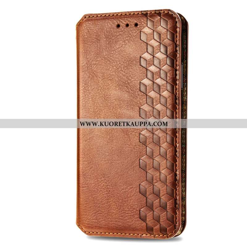 Nahkakotelo Xiaomi Redmi Note 13 5g Vintage Leather Effect -timantit Suojakuori