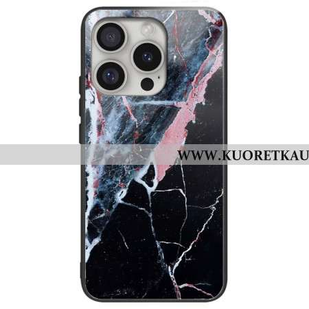 Puhelinkuoret iPhone 16 Pro Max Karkaistu Musta Marmorilasi